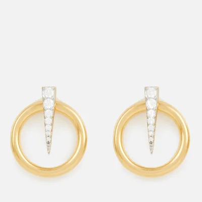 Missoma Women's Mini Pave Spike Front Facing Hoops - Gold