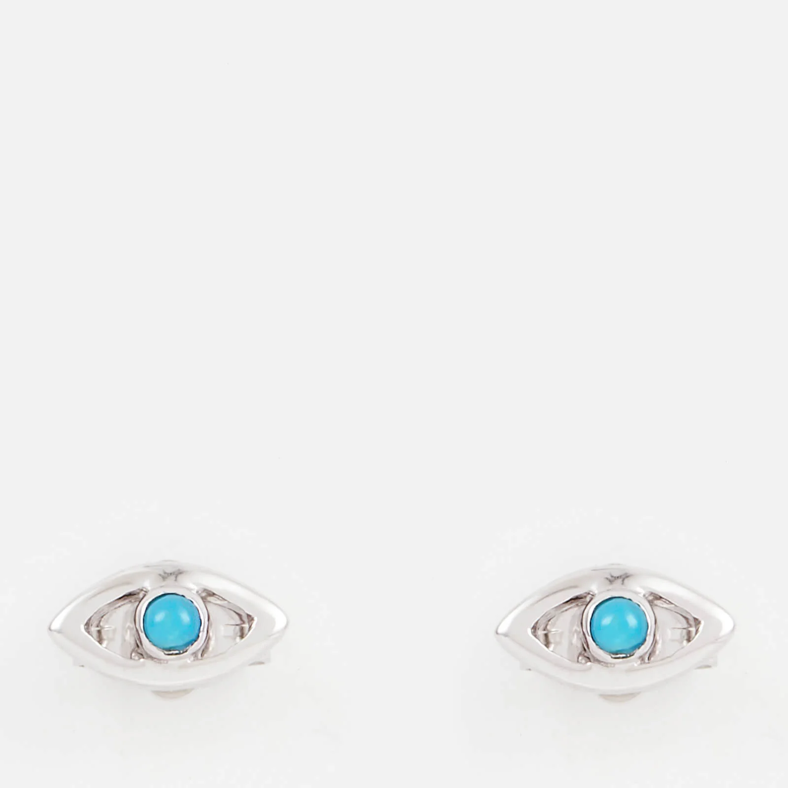 Missoma Women's Silver Evil Eye Turquoise Studs - Silver Image 1