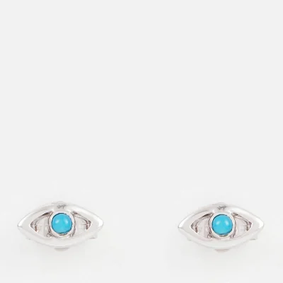 Missoma Women's Silver Evil Eye Turquoise Studs - Silver