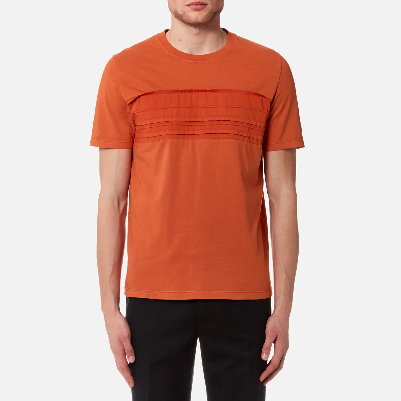 Folk Men's Pleat T-Shirt - Burnt Orange Image 1