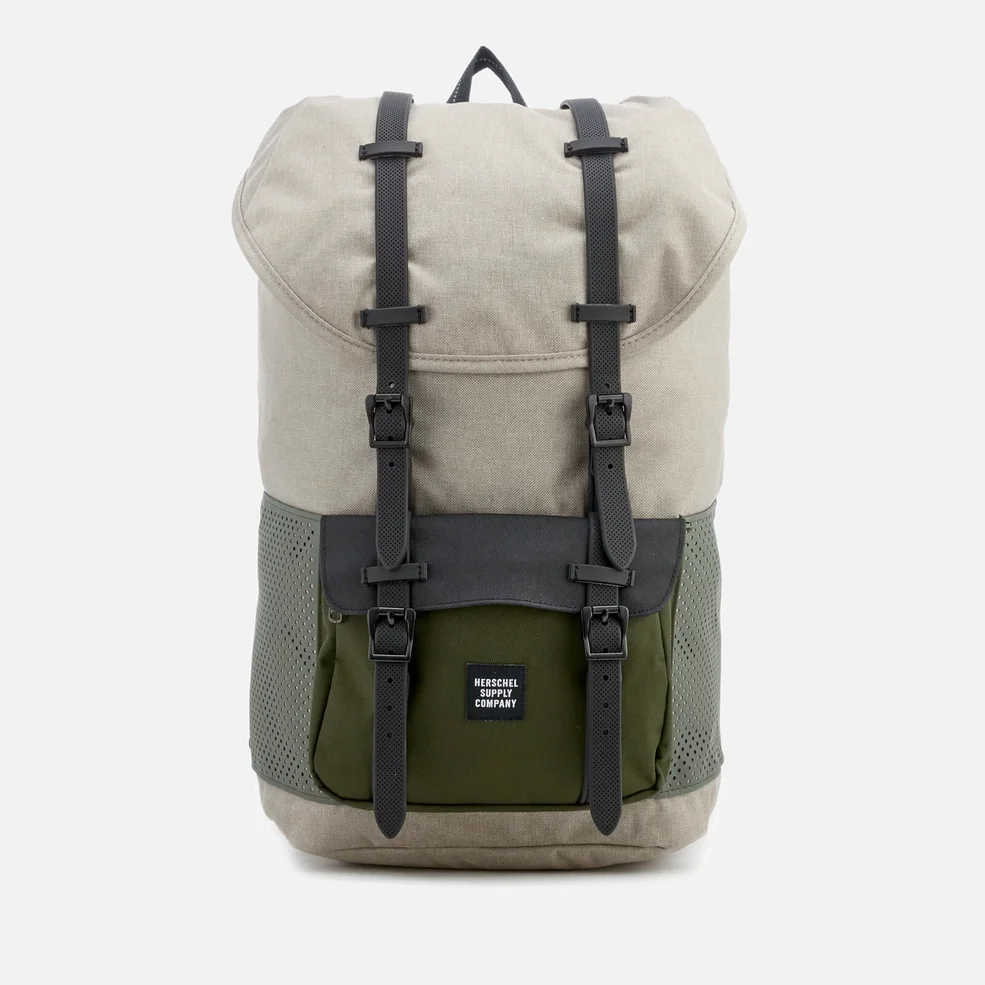 Herschel Supply Co. Men's Little America Backpack - Light Khaki Crosshatch/Forest Night Image 1