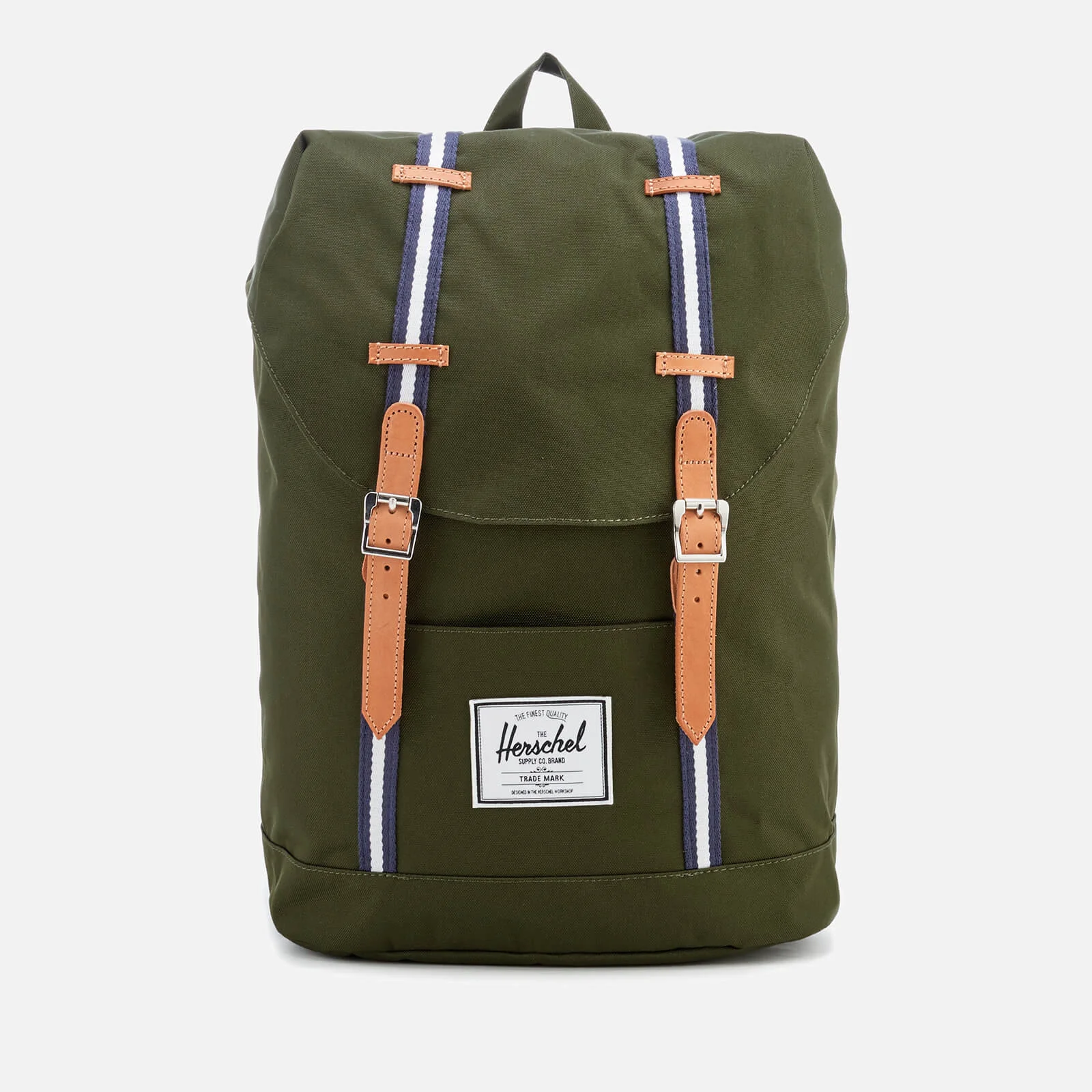 Herschel Supply Co. Men's Retreat Backpack - Forest Green/Veggie Tan Leather Image 1