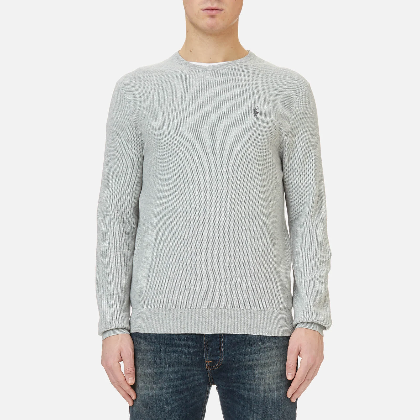 Polo Ralph Lauren Men's Texturized Cotton Crew Knitted Jumper - Grey Image 1