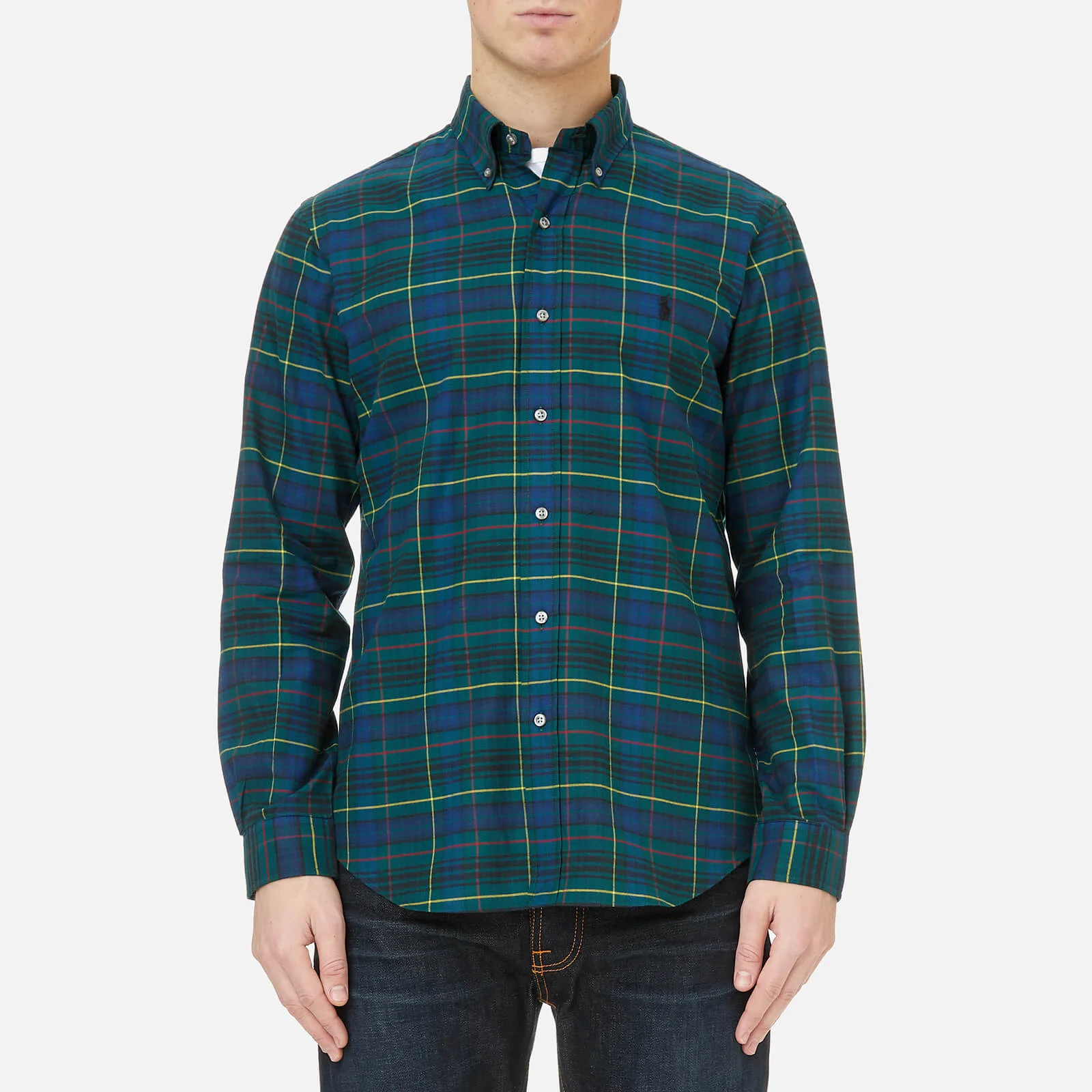 Polo Ralph Lauren Men's Brushed Twill Shirt - Green Check Image 1