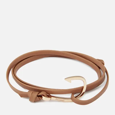 Miansai Men's Leather Bracelet with Rose Hook - Brown