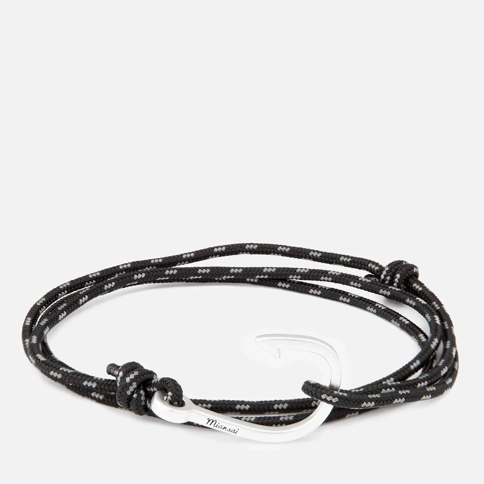 Miansai Men's Rope Bracelet with Silver Hook - Asphalt Image 1