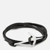 Miansai Men's Leather Bracelet with Silver Anchor - Black - Image 1