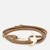 Miansai Men's Leather Bracelet with Gold Anchor - Brown - Image 1