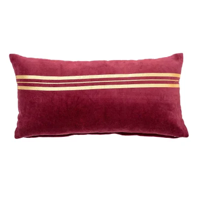 Bloomingville Rectangular Gold Detail Cushion - Red