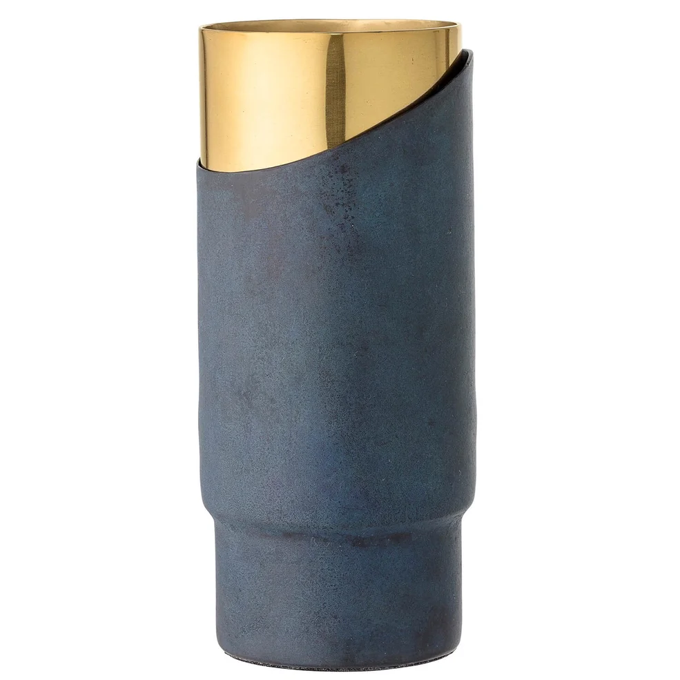 Bloomingville Metal and Brass Vase - Blue Image 1
