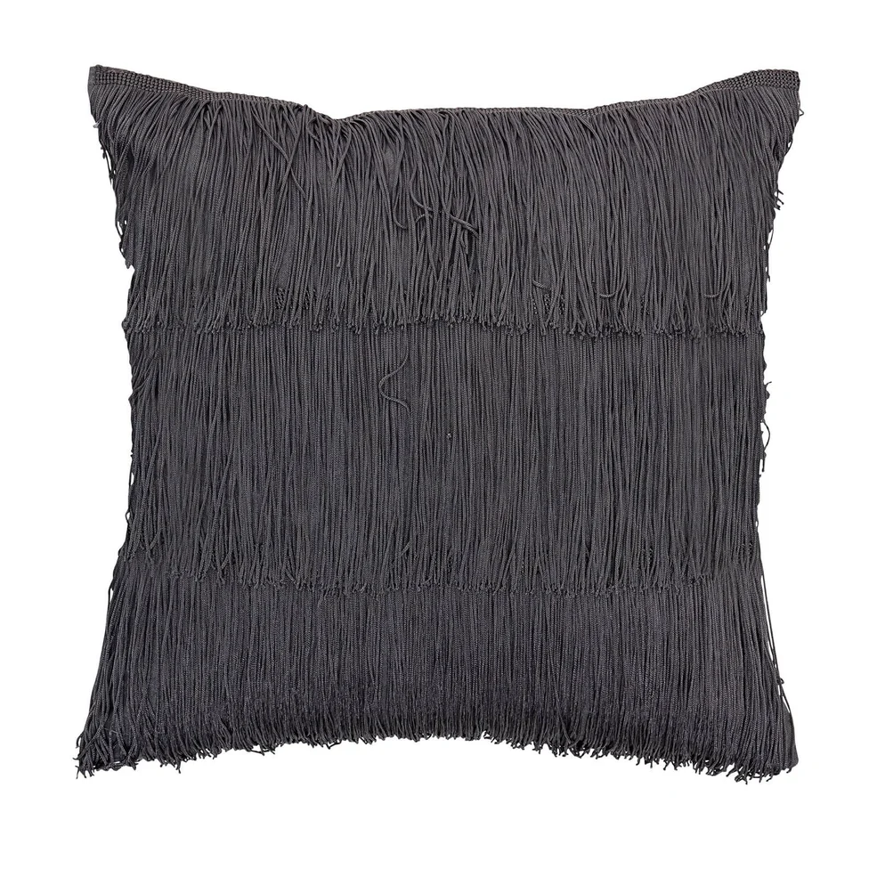 Bloomingville Fringe Detail Cushion - Grey Image 1