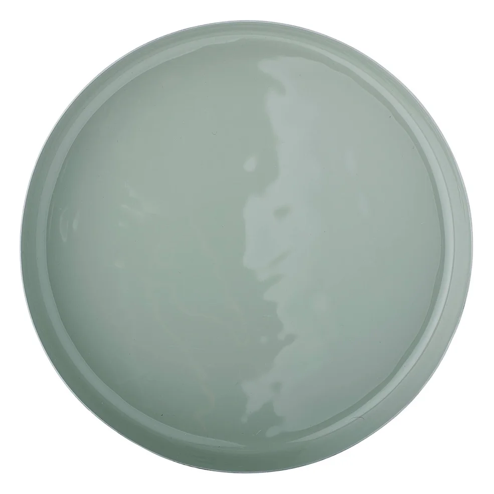 Bloomingville Round Tray - Brass and Green Image 1