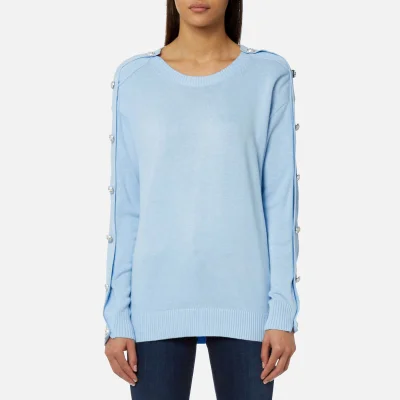 MICHAEL MICHAEL KORS Women's Gem Button Sweatshirt - Cloud