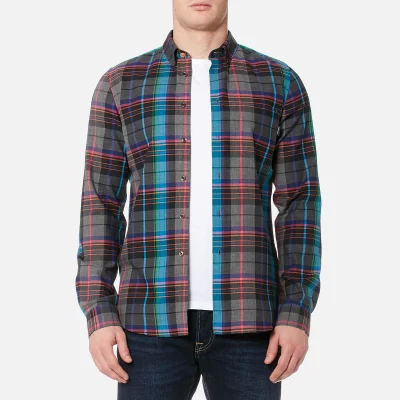 PS Paul Smith Men's Tailored Fit Checked Long Sleeve Shirt - Multi