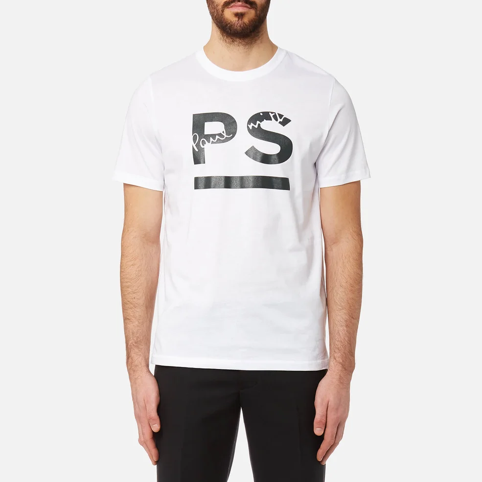 PS Paul Smith Men's Regular Fit PS Logo T-Shirt - White Image 1