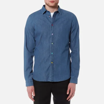 PS Paul Smith Men's Long Sleeve Denim Shirt - Blue