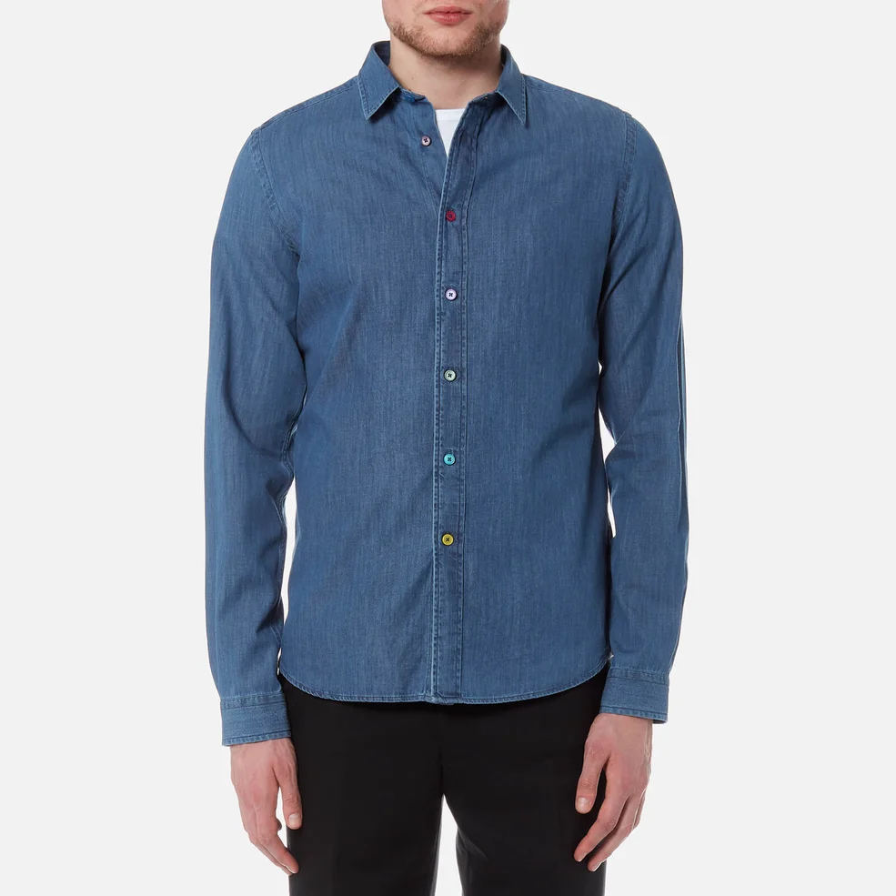 PS Paul Smith Men's Long Sleeve Denim Shirt - Blue Image 1