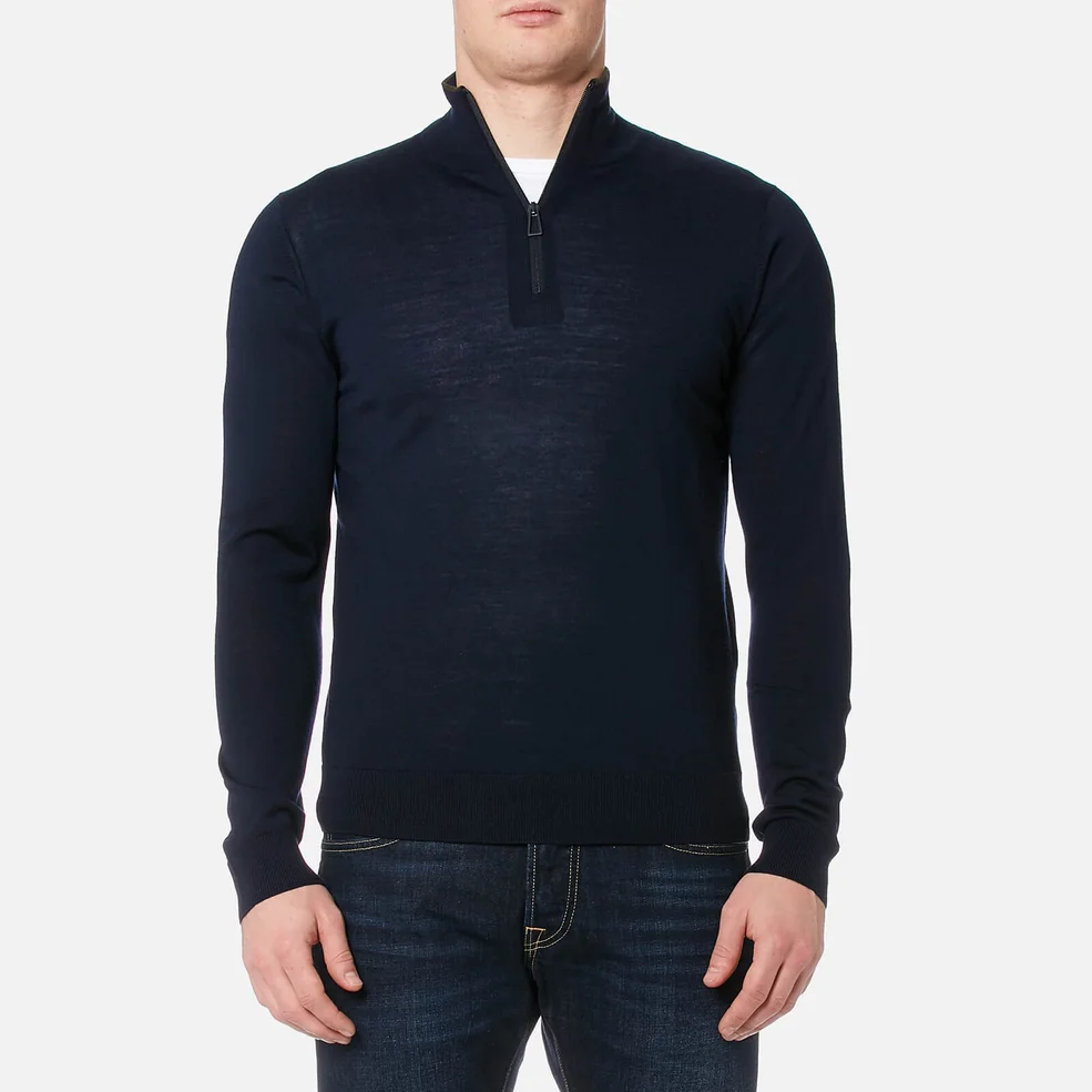 PS Paul Smith Men's Zip Neck Knitted Jumper - Navy Image 1