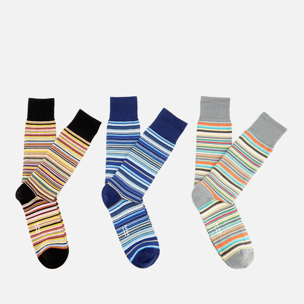 Paul Smith Men's Signature 3 Pack Stripe Socks - Multi Image 1
