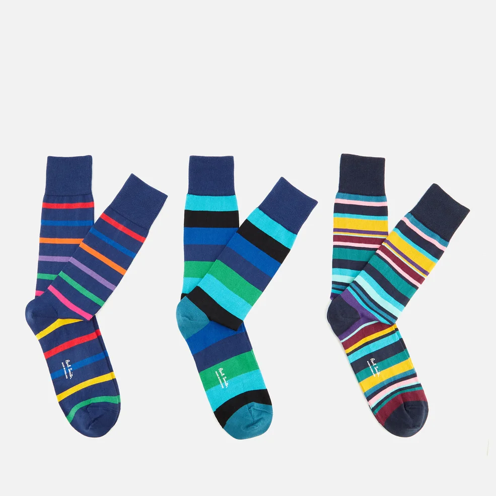 Paul Smith Men's 3 Pack Stripe Socks - Multi Image 1