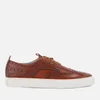 Grenson Men's Sneaker 3 Hand Painted Leather Trainers - Tan - Image 1