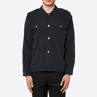 Our Legacy Men's Casual Military Shirt - Black Tech Cupro
