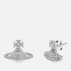 Vivienne Westwood Women's Minnie Bas Relief Earrings - Silver White Crystal - Image 1