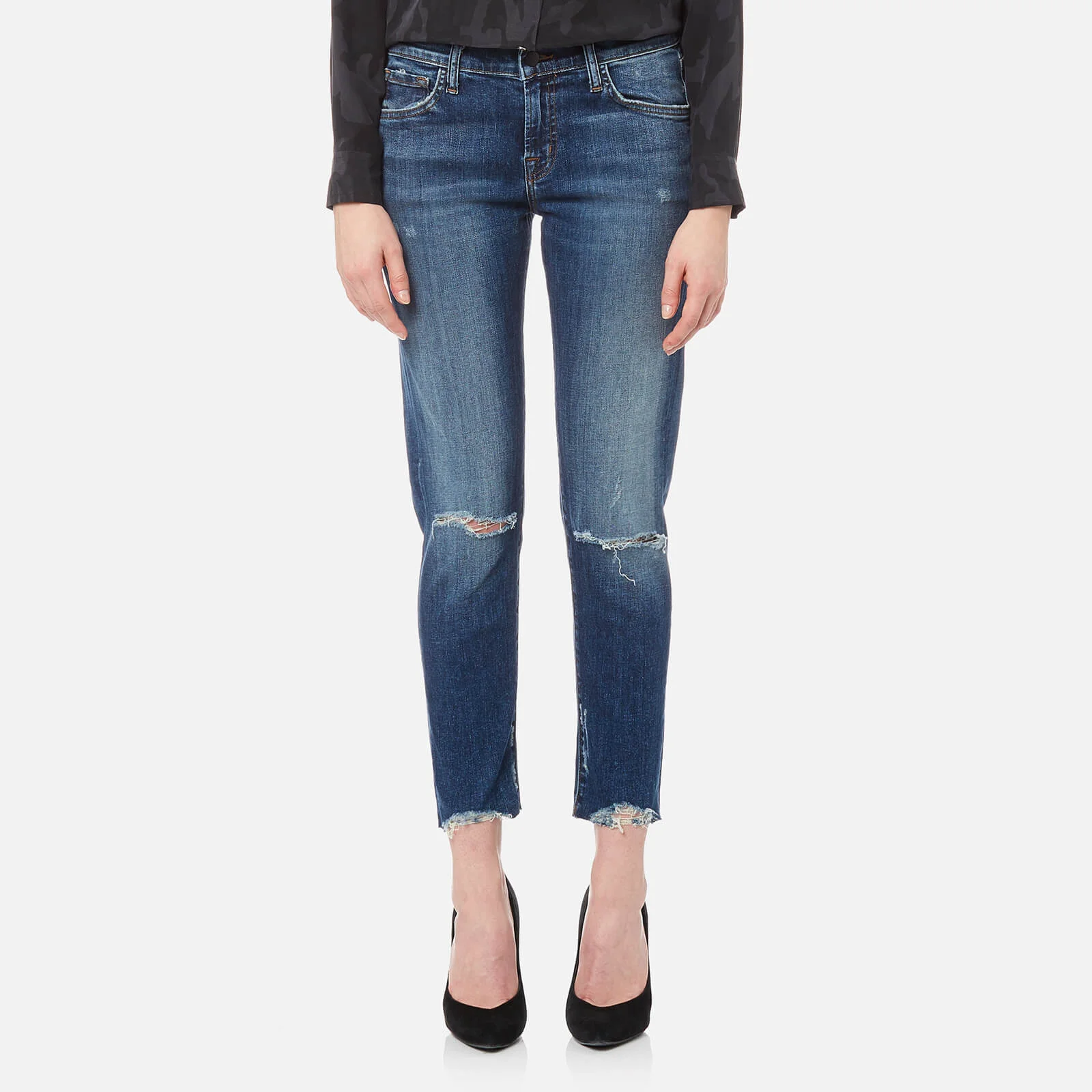 J Brand Women's Sadey Slim Straight James Jeans - Revoke Destruct Image 1