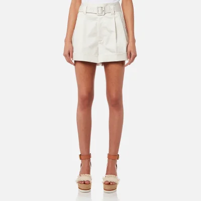 Marc Jacobs Women's Pleated High Waist Shorts with Belt - Cream