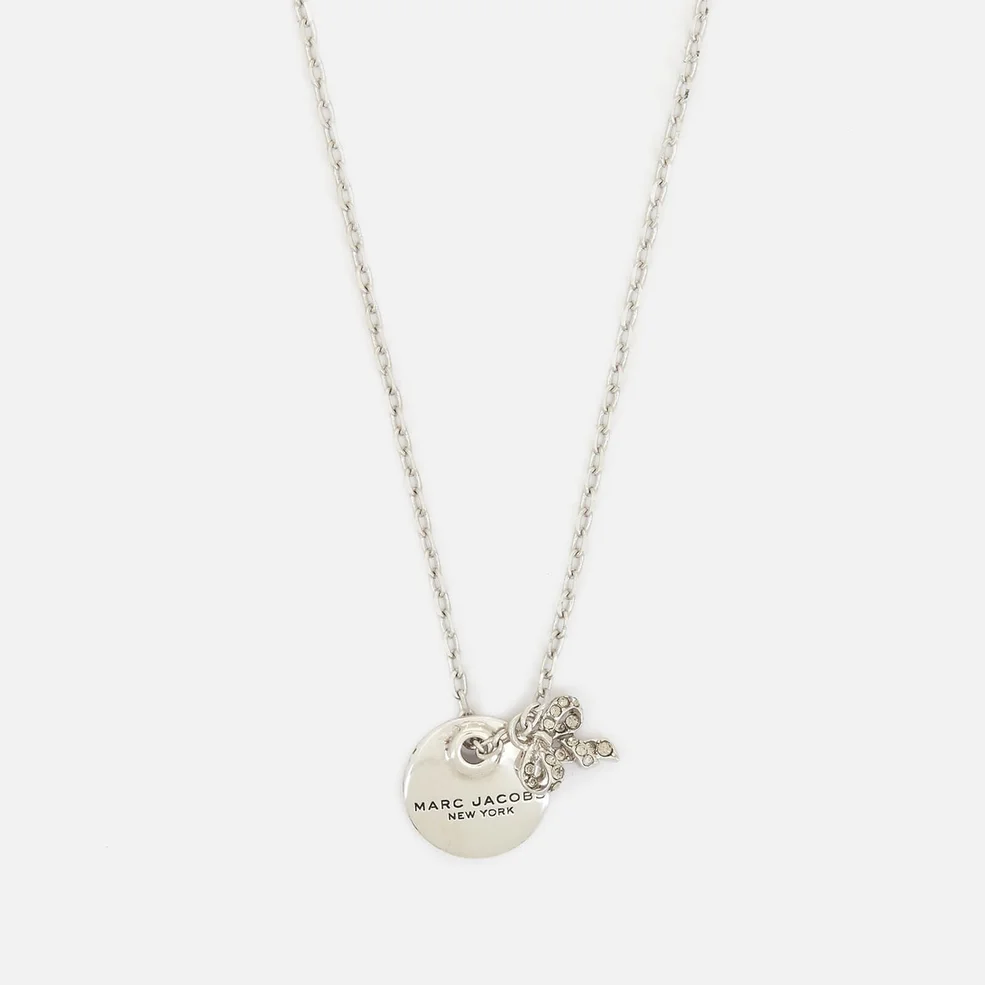 Marc Jacobs Women's MJ Coin Bow Pendant Necklace - Silver Image 1