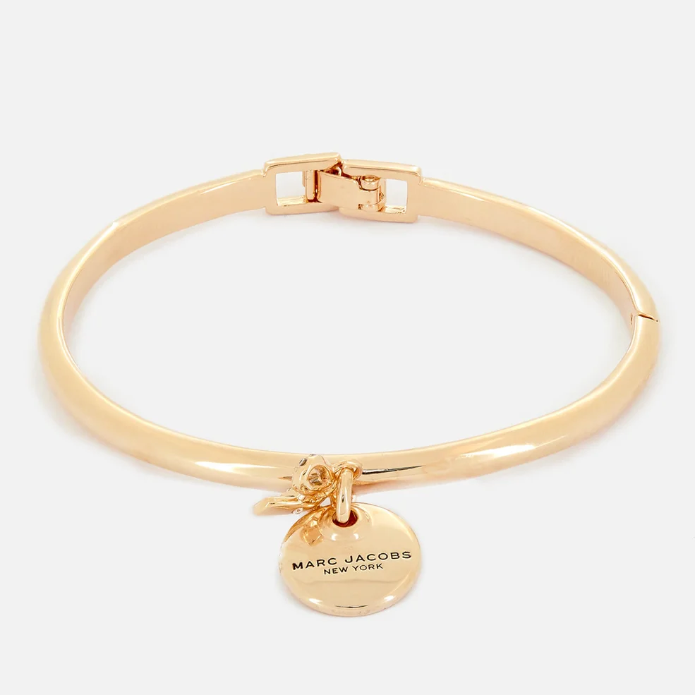Marc Jacobs Women's MJ Coin Bow Hinge Cuff Bracelet - Gold Image 1