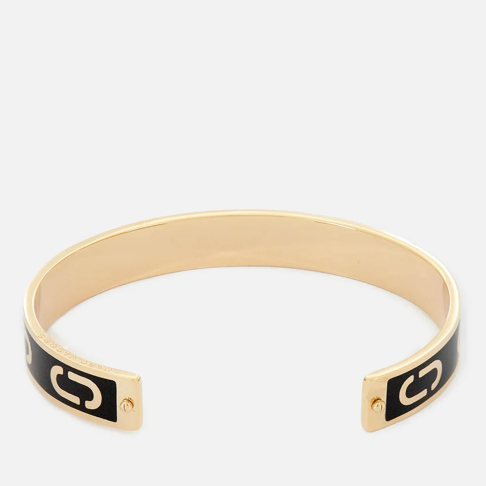 Marc Jacobs Women's Double J Enamel Cuff Bracelet - Black/Gold Image 1