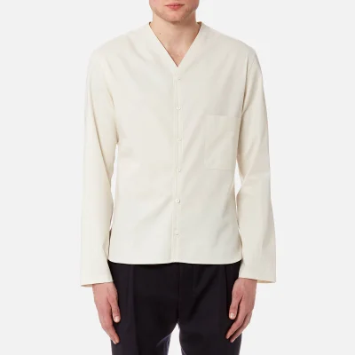 Lemaire Men's V-Neck Collar Shirt - Ecru