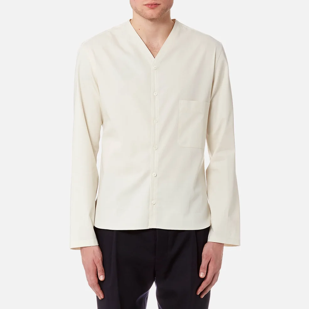 Lemaire Men's V-Neck Collar Shirt - Ecru Image 1