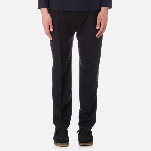 Lemaire Men's One Pleated Trousers - Dark Navy