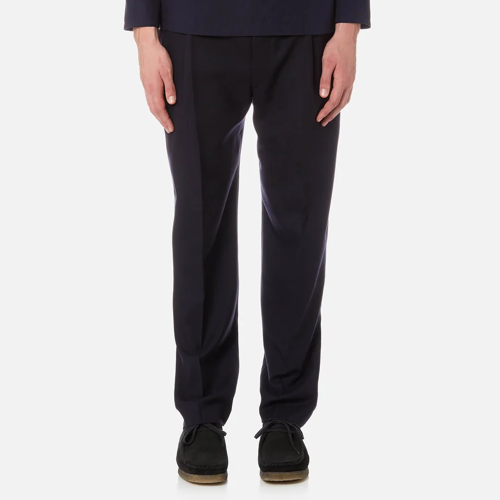 Lemaire Men's One Pleated Trousers - Dark Navy Image 1