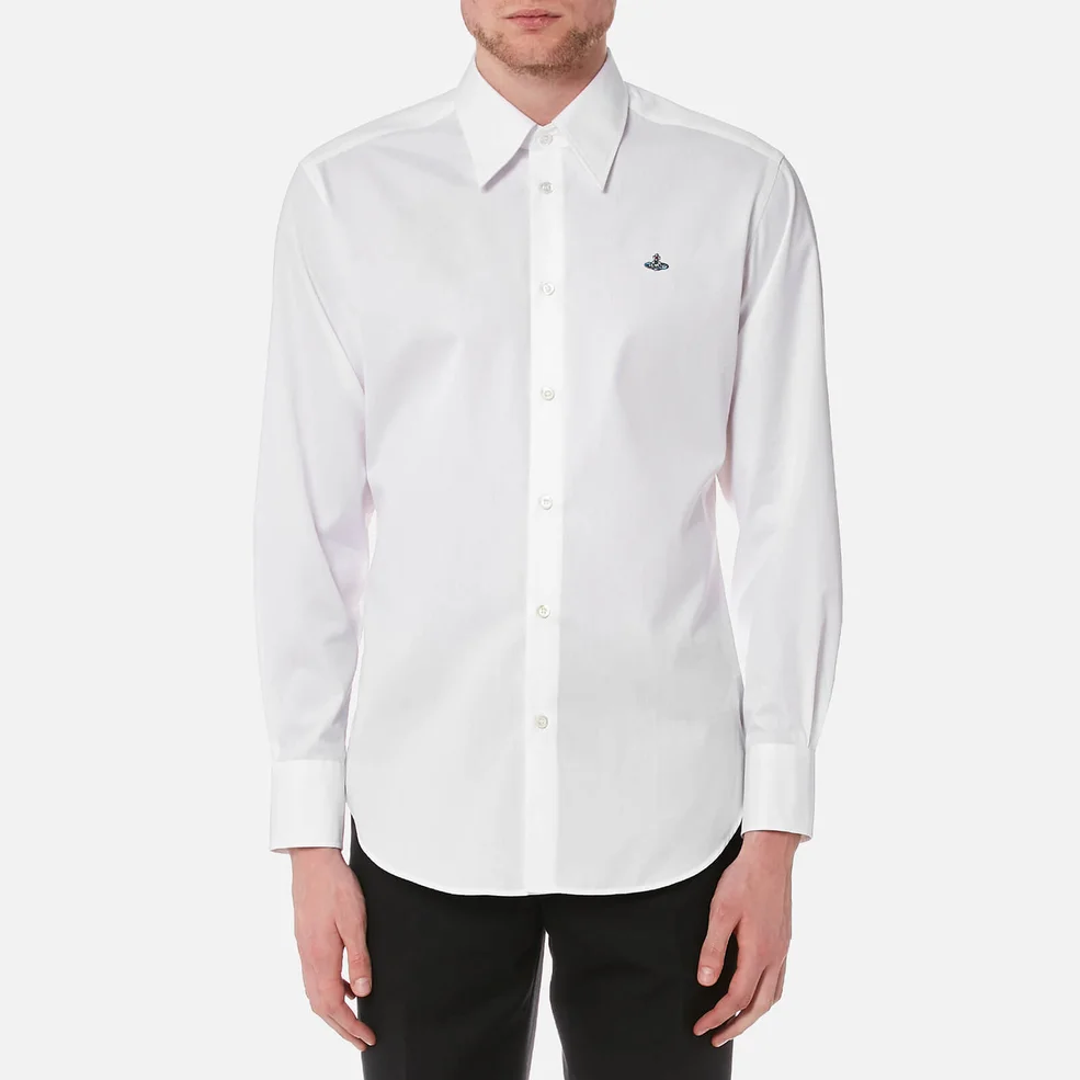 Vivienne Westwood Men's Poplin Cutaway Long Sleeve Shirt - White Image 1