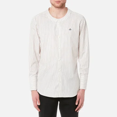 Vivienne Westwood Men's Poplin Low Neck Stripe Shirt - White
