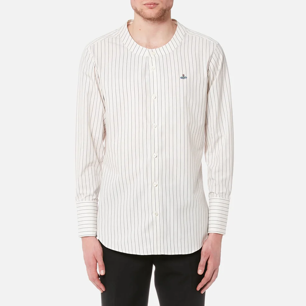 Vivienne Westwood Men's Poplin Low Neck Stripe Shirt - White Image 1