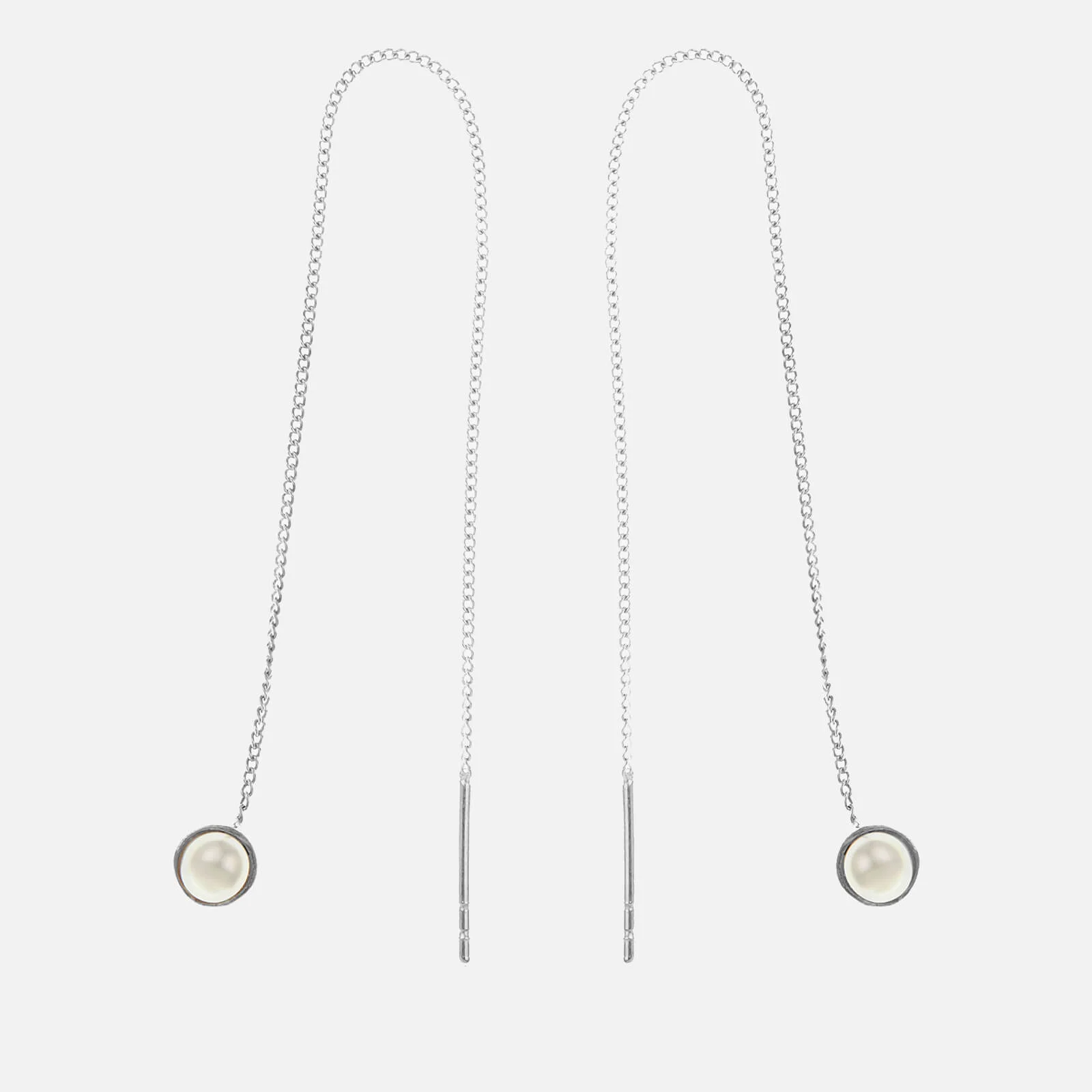 Cornelia Webb Women's Refined Pearl Chain Earrings - Silver Image 1