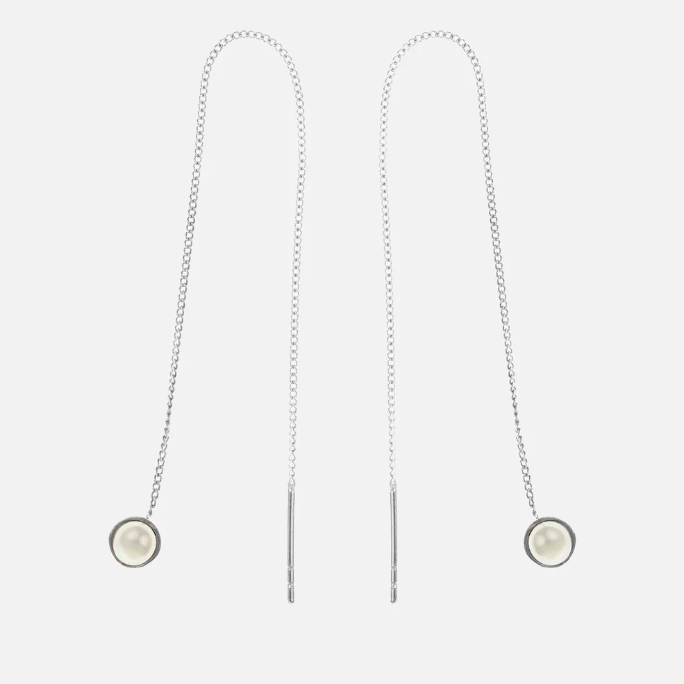 Cornelia Webb Women's Refined Pearl Chain Earrings - Silver Image 1