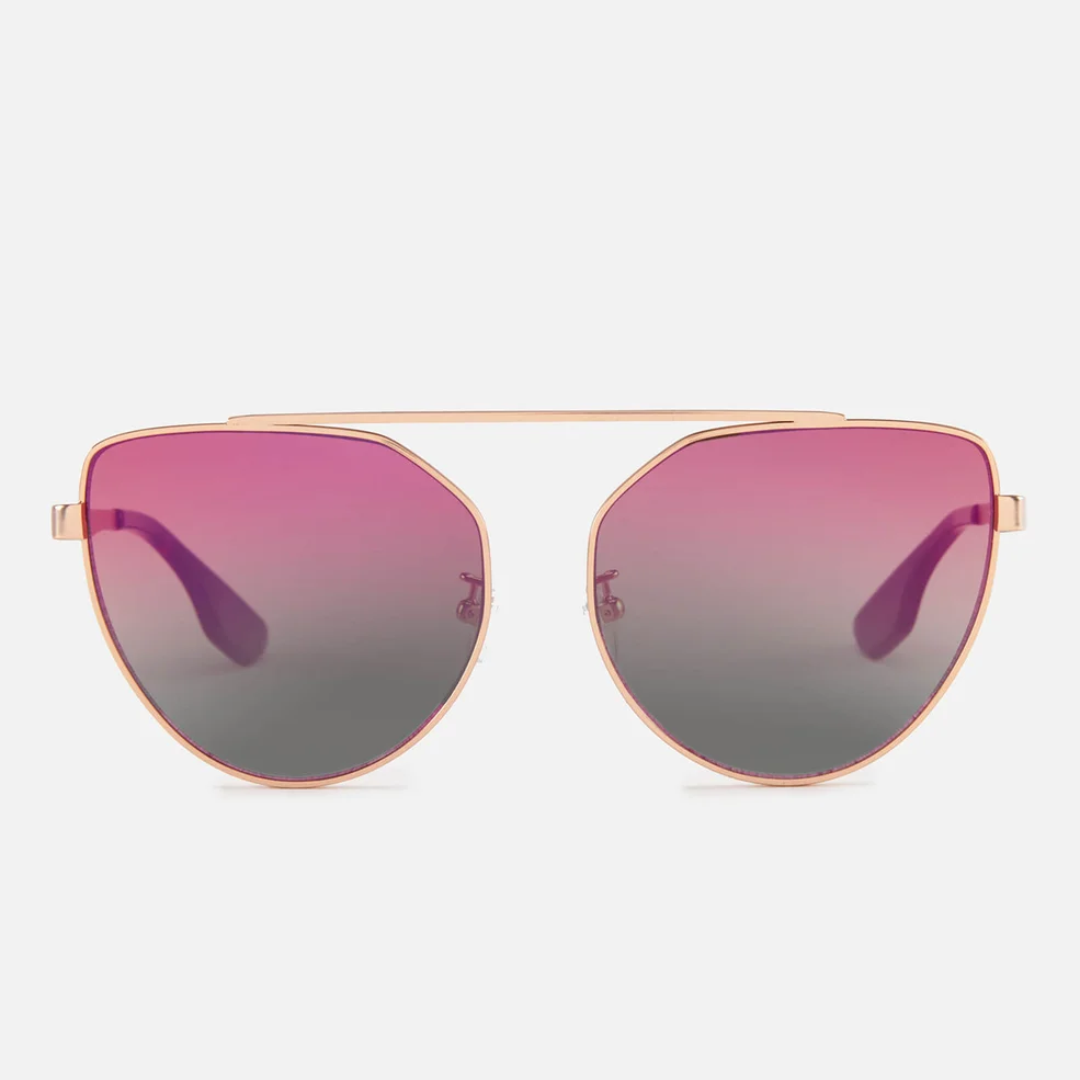 McQ Alexander McQueen Women's Metal Frame Sunglasses - Gold/Pink Image 1