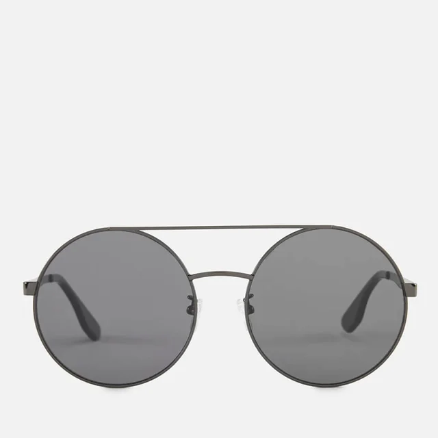 McQ Alexander McQueen Women's Round Metal Frame Sunglasses - Black/Black
