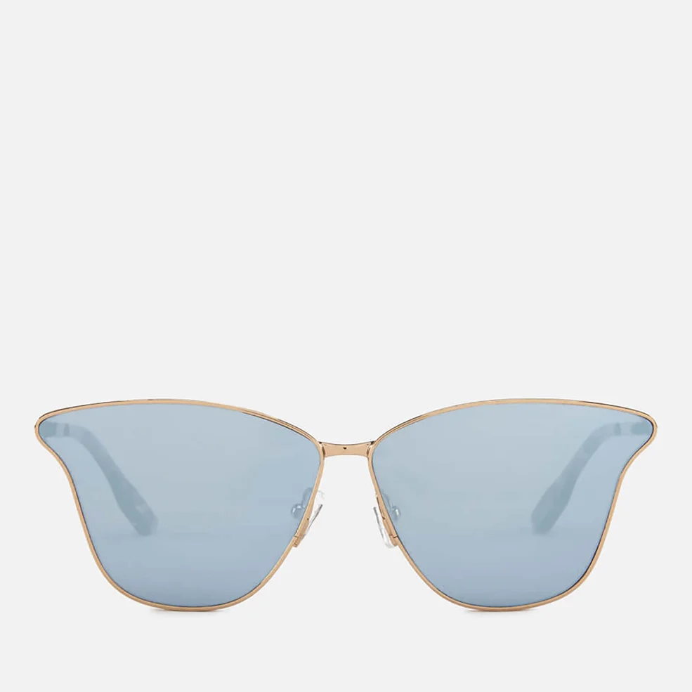 McQ Alexander McQueen Women's Metal Catseye Sunglasses - Gold/Gold/Light Blue Image 1