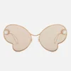 Christopher Kane Women's Butterfly Sunglasses - Gold/Gold/White - Image 1
