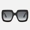 Gucci Women's Large Square Frame Sunglasses - Black/Grey - Image 1