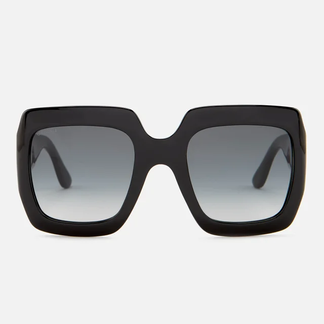 Gucci Women's Large Square Frame Sunglasses - Black/Grey