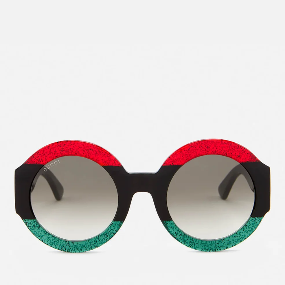 Gucci Women's Round Frame Sunglasses - Red/Black Image 1