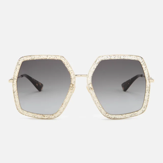 Gucci Women's Metal Square Frame Sunglasses - Gold/Brown