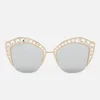 Gucci Women's Cat Eye Sunglasses - Gold/Silver - Image 1